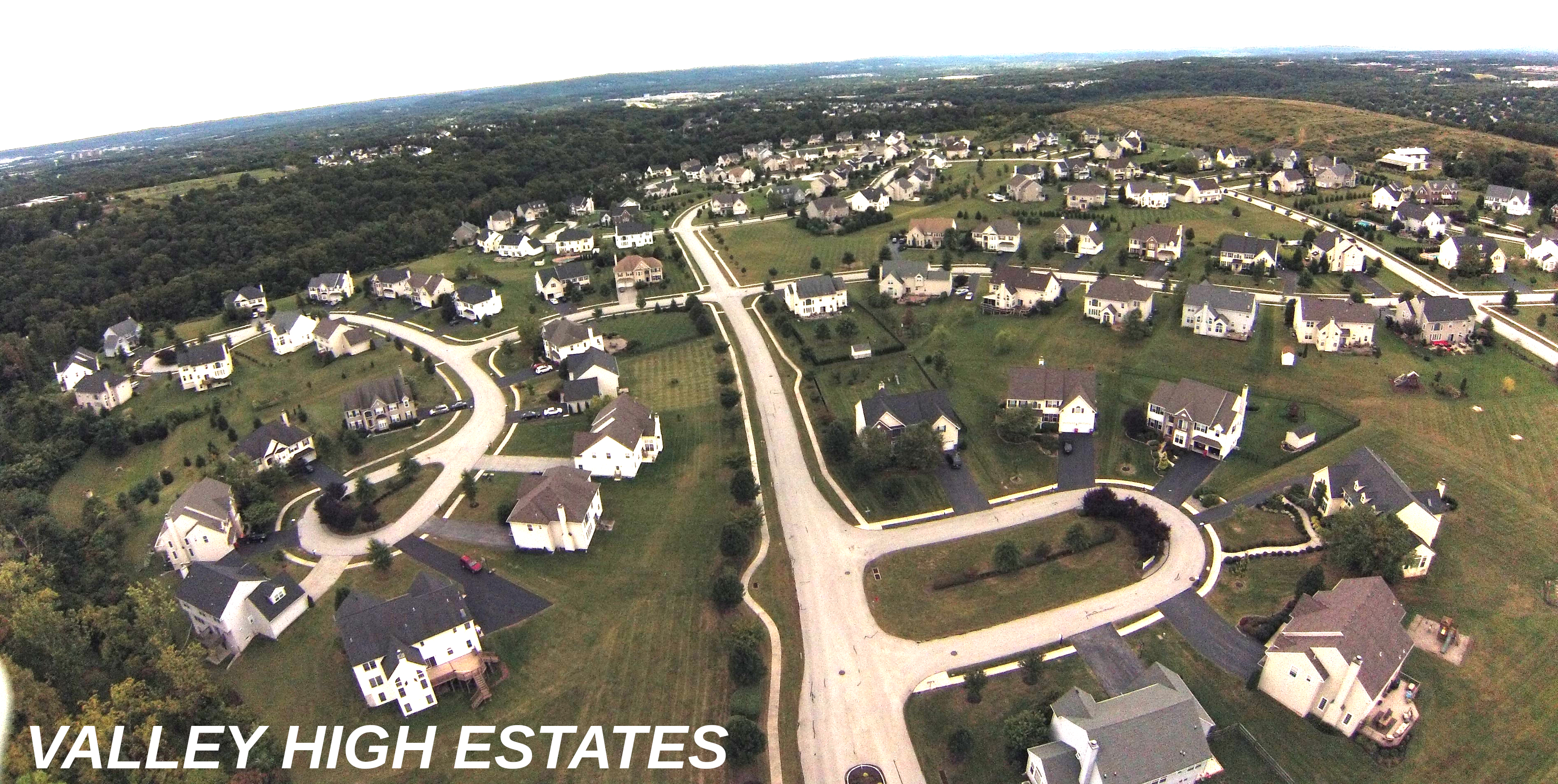 Aerial shot of Valley High Estates